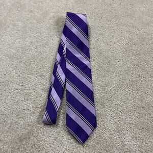 Brooks Brothers Tie Mens Purple Striped Necktie Classic Preppy Formal Ivy Prep